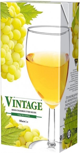 Вино Винтаж бел сух 10,5% 1л т/п